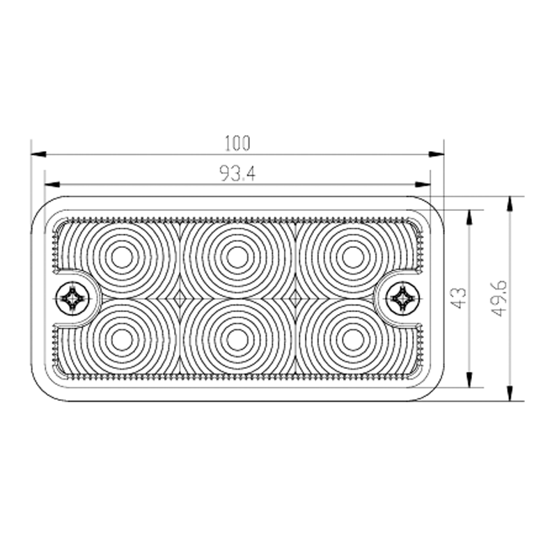 Indicator luminos compact cu LED IP66 pentru poziție frontală și lățime pentru diferite vehicule de inginerie